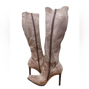 Beta  Heeled Boots Jean Design Light Brown Colour Size 6M